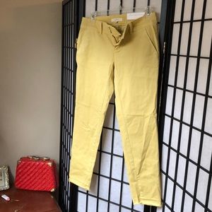 NWT- LOFT mustard crop size O PETITE CHINO PANTS